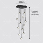 Black Water Drop Acrylic LED Pendant Light