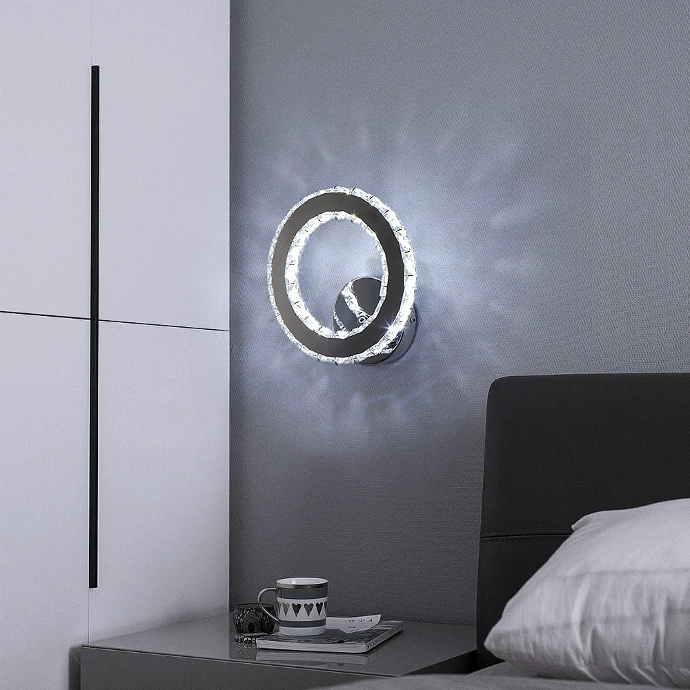 DecorBites™ Crystal LED Wall Lamp Modern Cloakroom Bedside Luster for Luxurious Living Spaces
