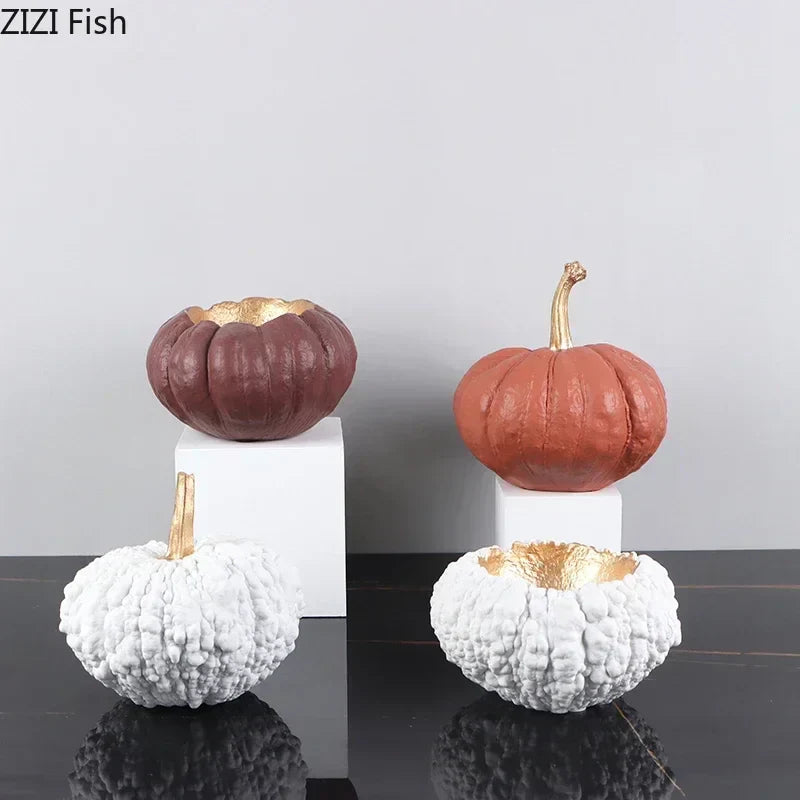 DecorBites™ Gold Pumpkin Resin Sculpture Ornaments Home Decor-Artistic Room Aesthetics