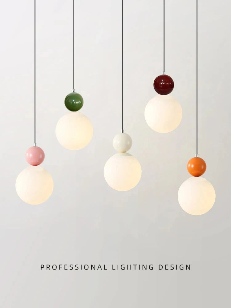 European White Glass Globe Pendant Light