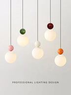 European White Glass Globe Pendant Light