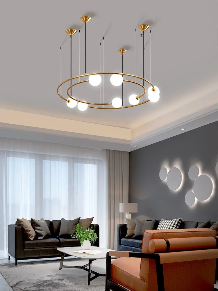 DecorBites™ Glass Ball LED Pendant Chandelier for Modern Living Room Decor