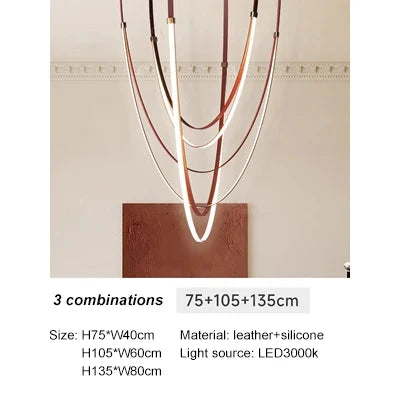 DecorBites™ Designer Belt Light Dining Room Villa Living Room Chandelier