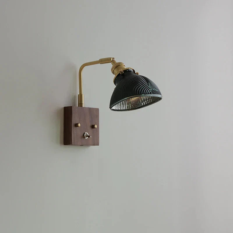 DecorBites™ Clear Glass LED Wall Light Walnut Copper Stair Fixture