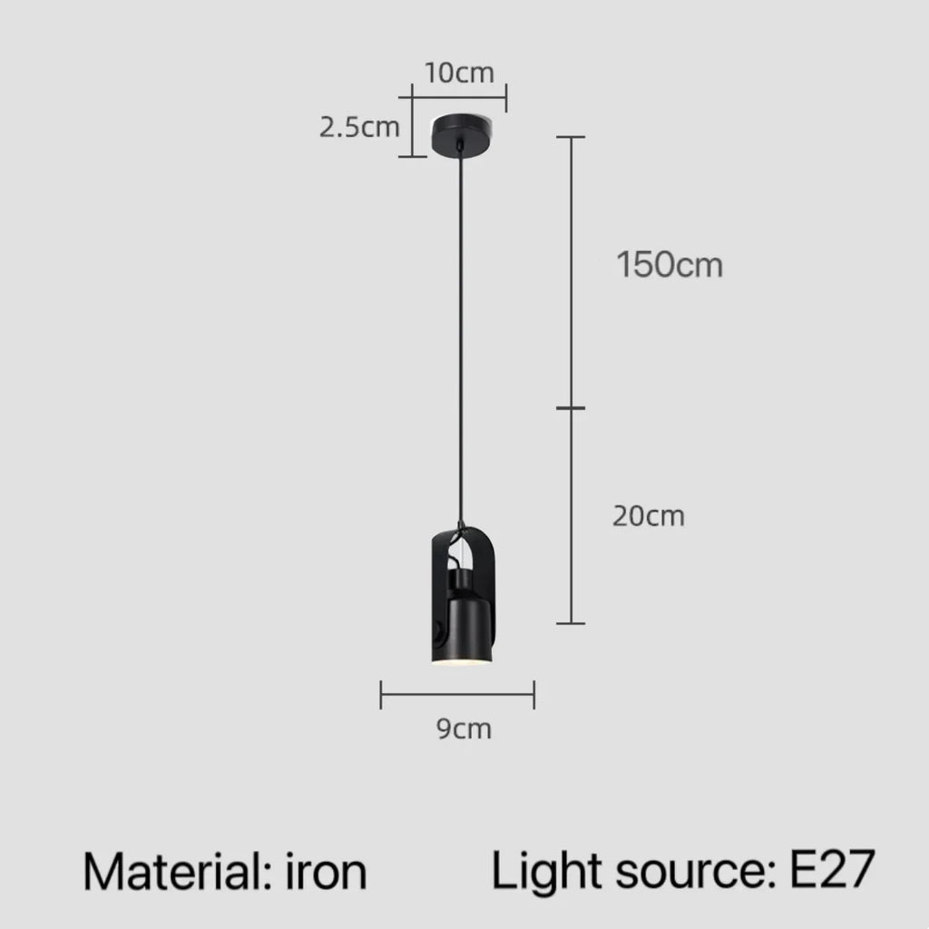 Nordic Adjustable Wood & Iron Pendant Light