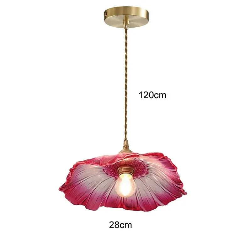 Vintage Flower Glass Pendant Light