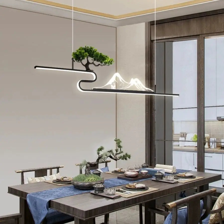 DecorBites™ Acrylic Mountain Peak Pendant Lights for Chinese Living Room Study Zen Restaurant