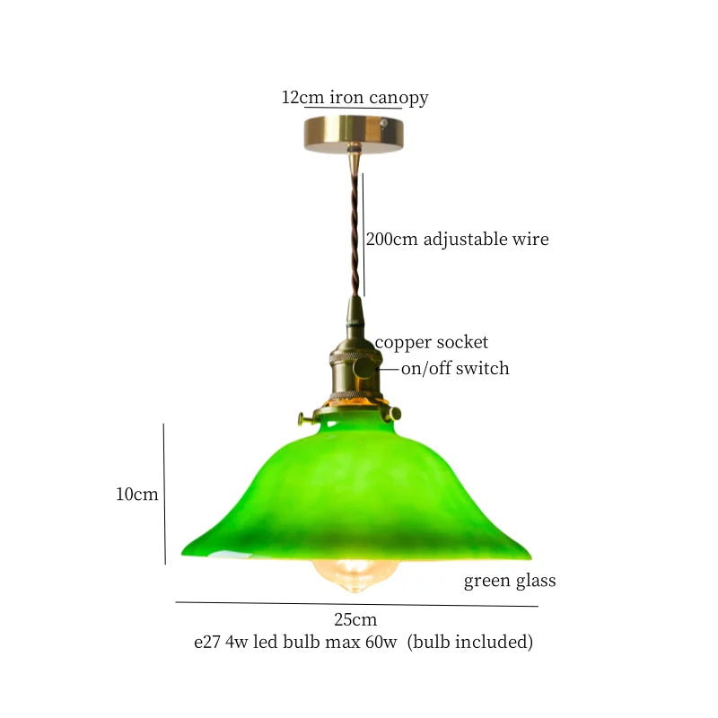 DecorBites™ Cream Glass LED Pendant Brass Hanging Lamp for Kitchen Restaurant Living Room