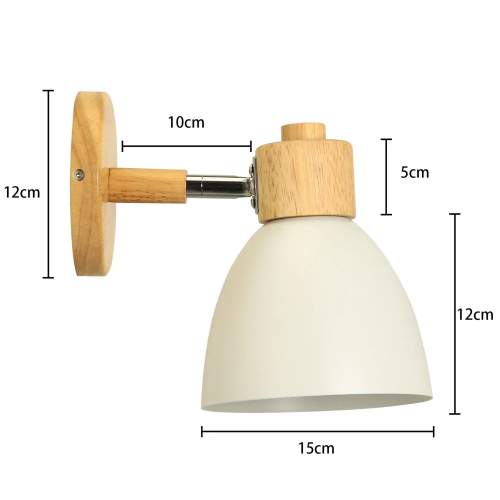DecorBites™ LED Wood Wall Sconce Modern E27 Base Fixture for Aisle Lighting
