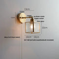 DecorBites™ مصباح حائط LED على الطراز الياباني مع مفتاح سحب زجاجي شفاف ومصباح بجانب السرير