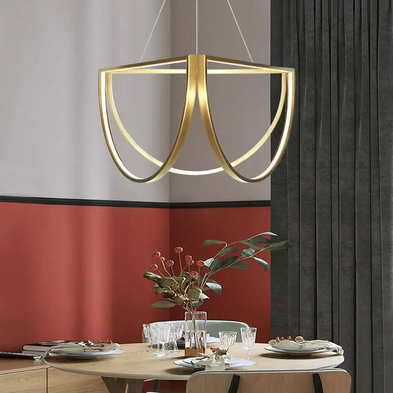 DecorBites™ ثريا ذهبية بإضاءة LED داخلية لغرفة المعيشة وغرفة النوم