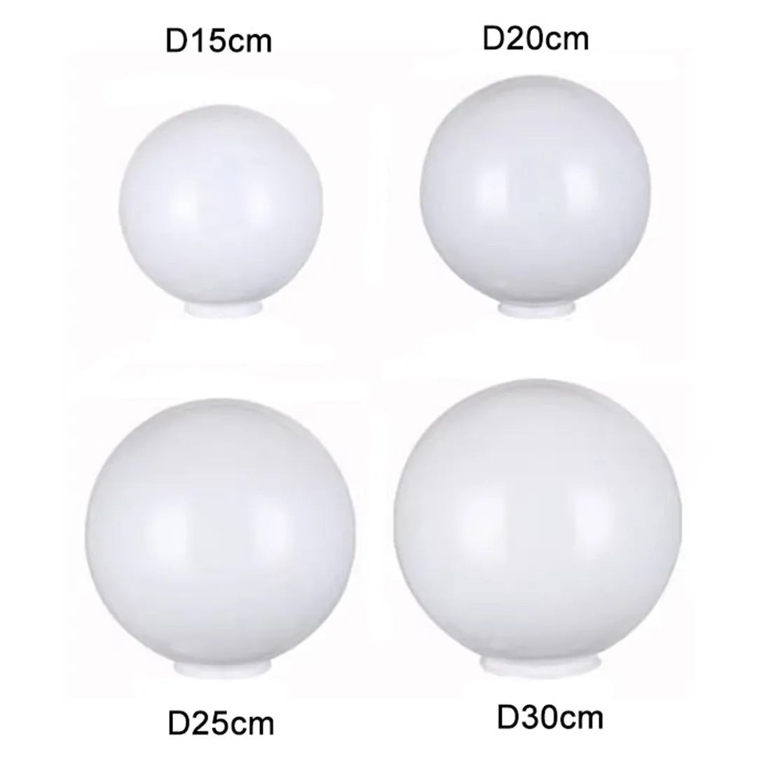 DecorBites™ Acrylic Round Globe Lamp Shade for Outdoor Post Pillar Lawn Lighting