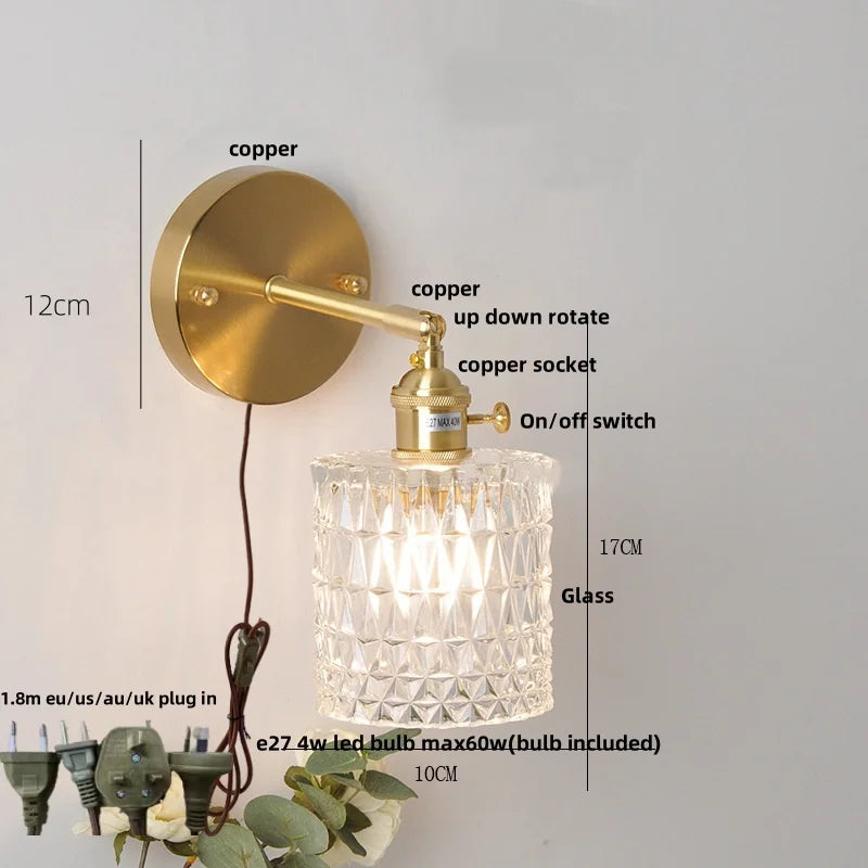 شمعدان حائط نحاسي DecorBites™ LED مع مفتاح سحب، تصميم نورديك