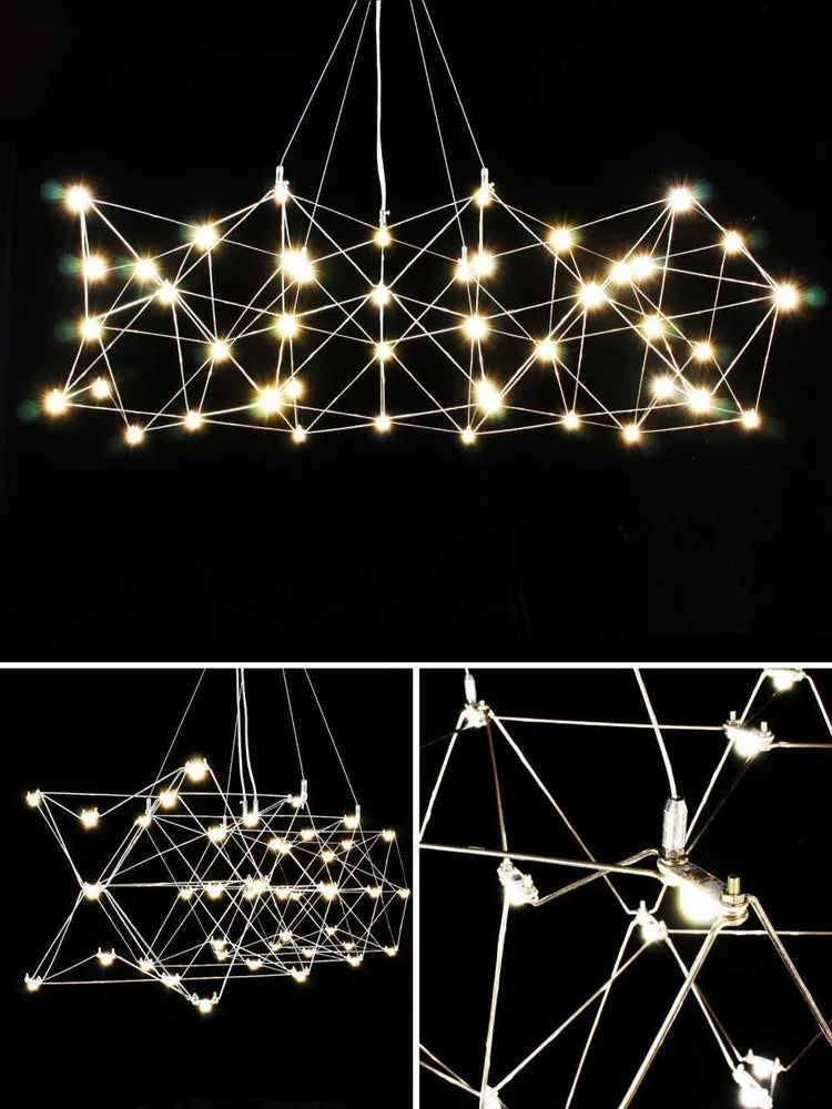 DecorBites™ ثريا أنيقة من الفولاذ المقاوم للصدأ للمساحات العصرية