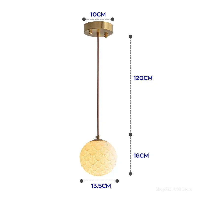 ثريا بجانب السرير من السيراميك الياباني من DecorBites™ | مصباح غرفة نوم بتصميم فريد لديكور المنزل
