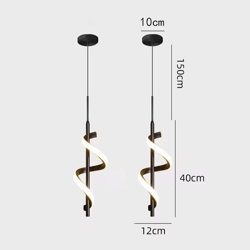 Modern Copper Pendant Light in Black and Gold