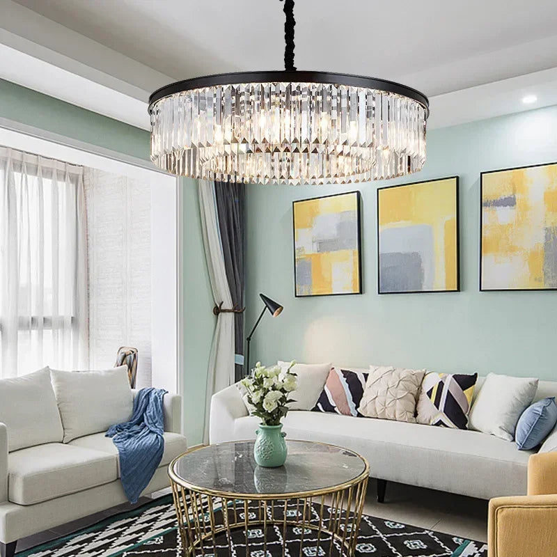 Contemporary Crystal Chain Pendant Light