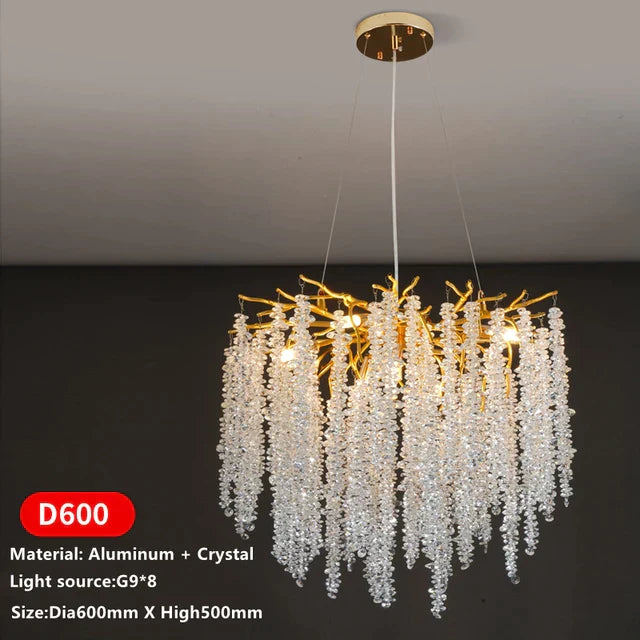 DecorBites™ Crystal Tassel LED Chandeliers for Luxury Home Decor