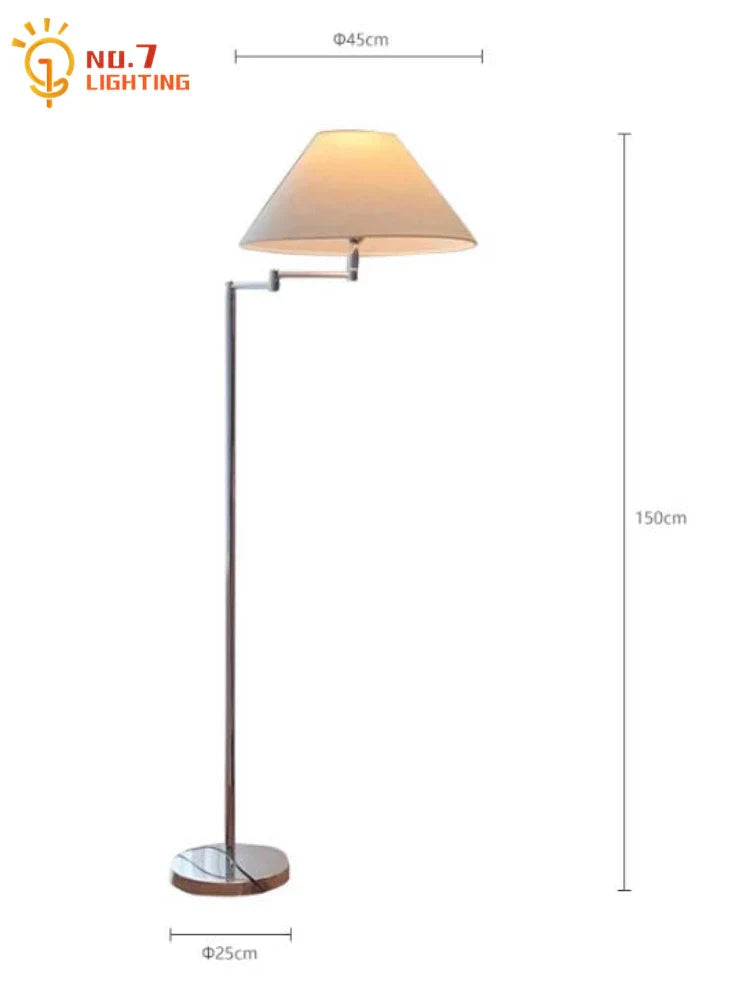 DecorBites™ Cream Rocker Arm LED Floor Lamp for Modern Living Spaces