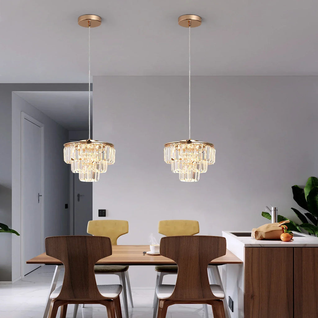DecorBites™ Crystal LED Pendant Light for Kitchen Island Living Dining Room Chandelier