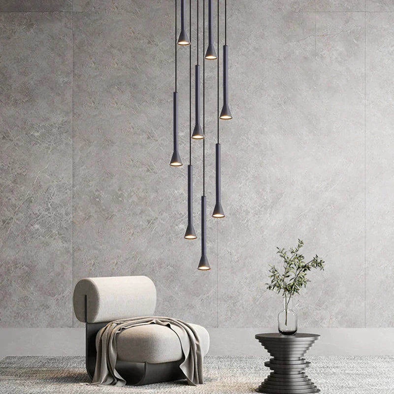 DecorBites™ Horn-Shaped Nordic Pendant Lamp for Modern Living Room and Staircase