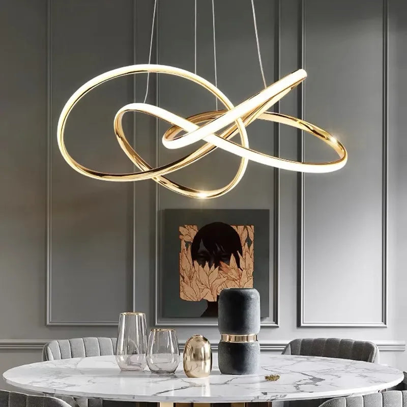 DecorBites™ Geometric LED Ceiling Chandelier Artistic Lines Modern Pendant Light