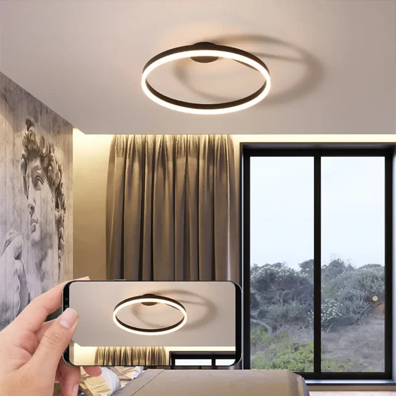 DecorBites™ ثريا سقف LED قابلة للتعتيم لغرفة النوم وغرفة المعيشة وغرفة الطعام إضاءة متدلية بسيطة