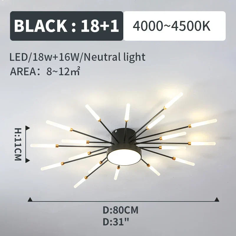 مصابيح DecorBites™ LED Fireworks المتدلية - إضاءة ثريا عصرية لغرفة المعيشة وغرفة النوم