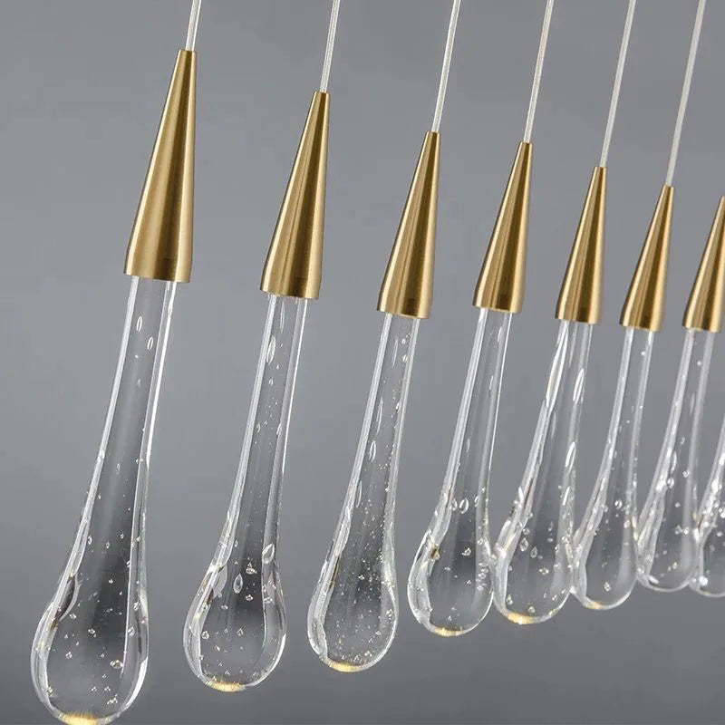DecorBites™ Gold Crystal Pendant Light: مصباح تعليق كريستالي ذهبي فاخر على الطراز الأوروبي بتقنية LED لشريط الإضاءة