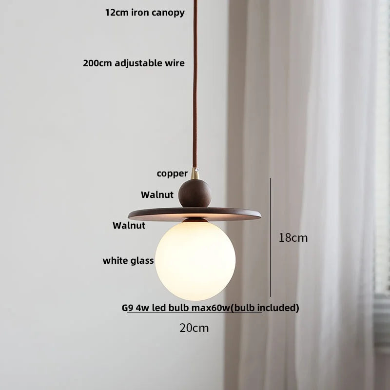 DecorBites™ Clear Glass LED Pendant Light Bar Dining Room Decor Hang Lamp Luminaire