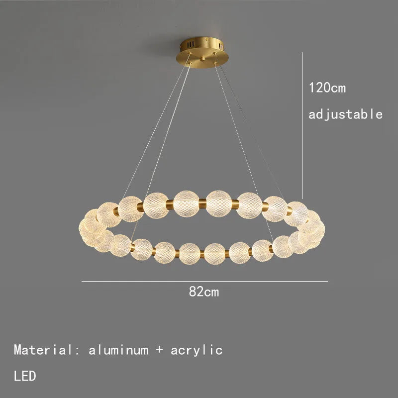 DecorBites™ Acrylic LED Chandelier: Modern Living Room Pendant Lamp