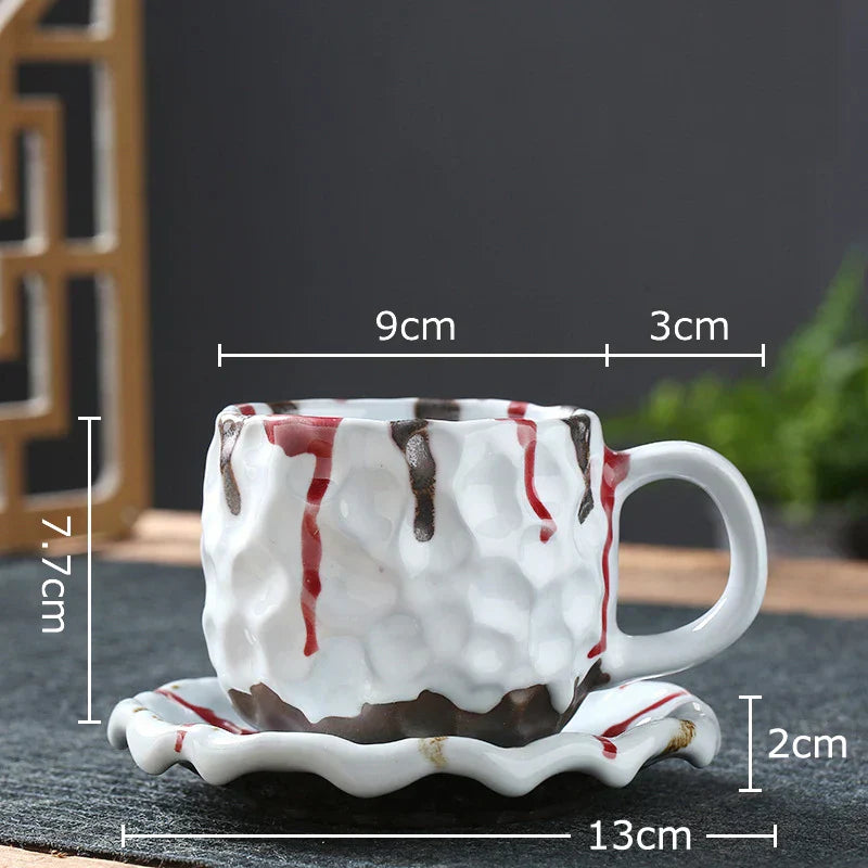 DecorBites™ Hammer Pattern Porcelain Mugs, Set of 2