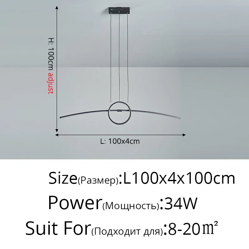 Lustre de plafond à LED DecorBites™ : Éclairage moderne et minimaliste pour table de cuisine et salle à manger