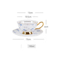 Ensemble Tasse et Soucoupe en Céramique Motif Fleurs Dorées DecorBites™ pour une Expérience Culinaire Élégante