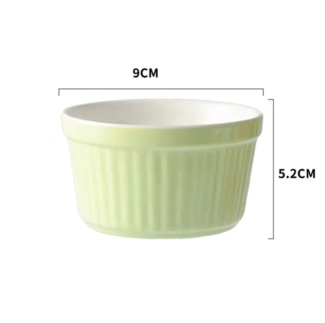 DecorBites™ Ceramic Baking Bowl 3.5 Inch High Temp Resistant Dessert Pudding Bowl