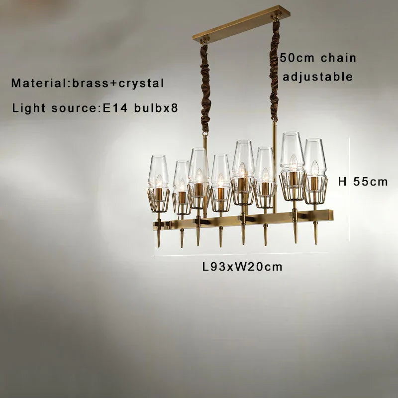 DecorBites™ Crystal Bronze Pendant Lamp for Dining Room LED Dimmable Lighting