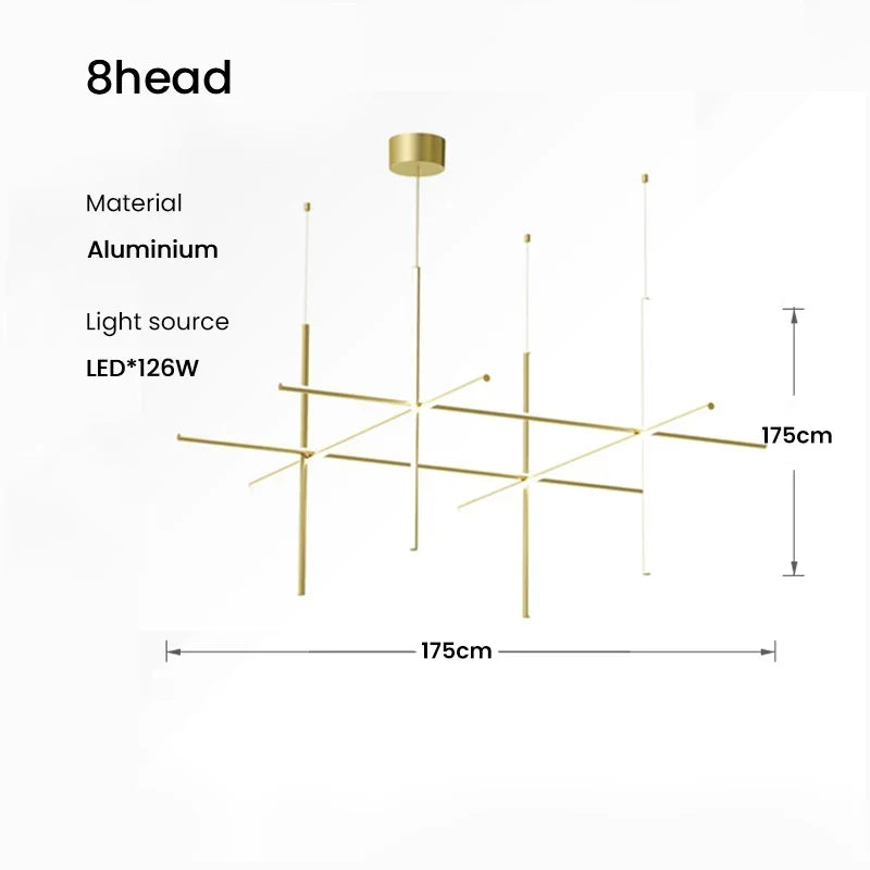 DecorBites™ ثريا سقف خطية LED ثريا غرفة طعام فاخرة بتصميم إيطالي
