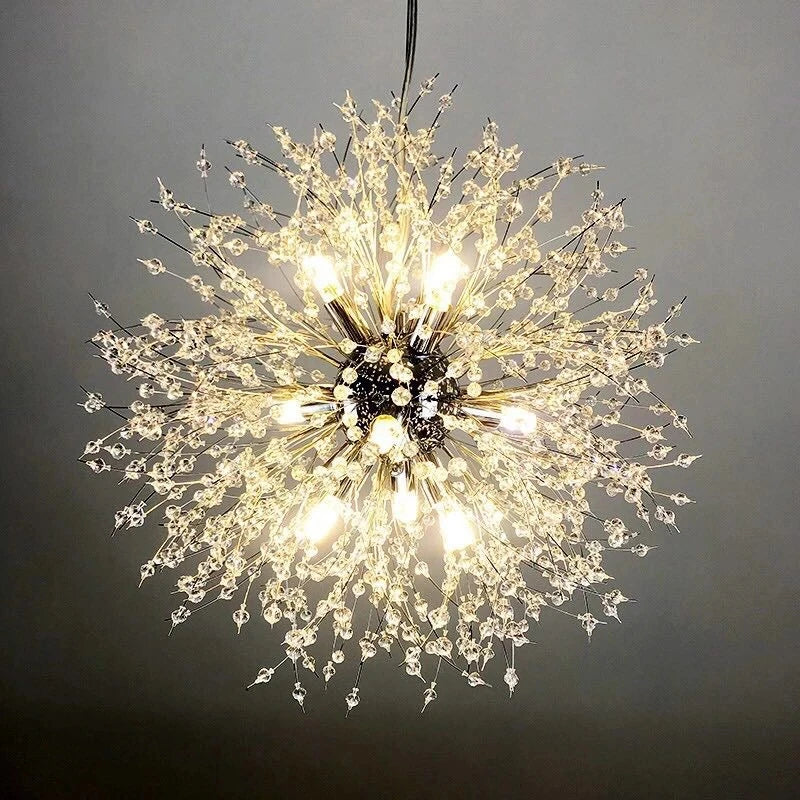 DecorBites™ Dandelion Art Crystal Chandelier: Nordic Modern Luxury for Living Room & Restaurant