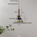 DecorBites™ Amber Glass LED Pendant Light, Nordic Modern Design, Walnut Wood, Dining Living Room Lighting