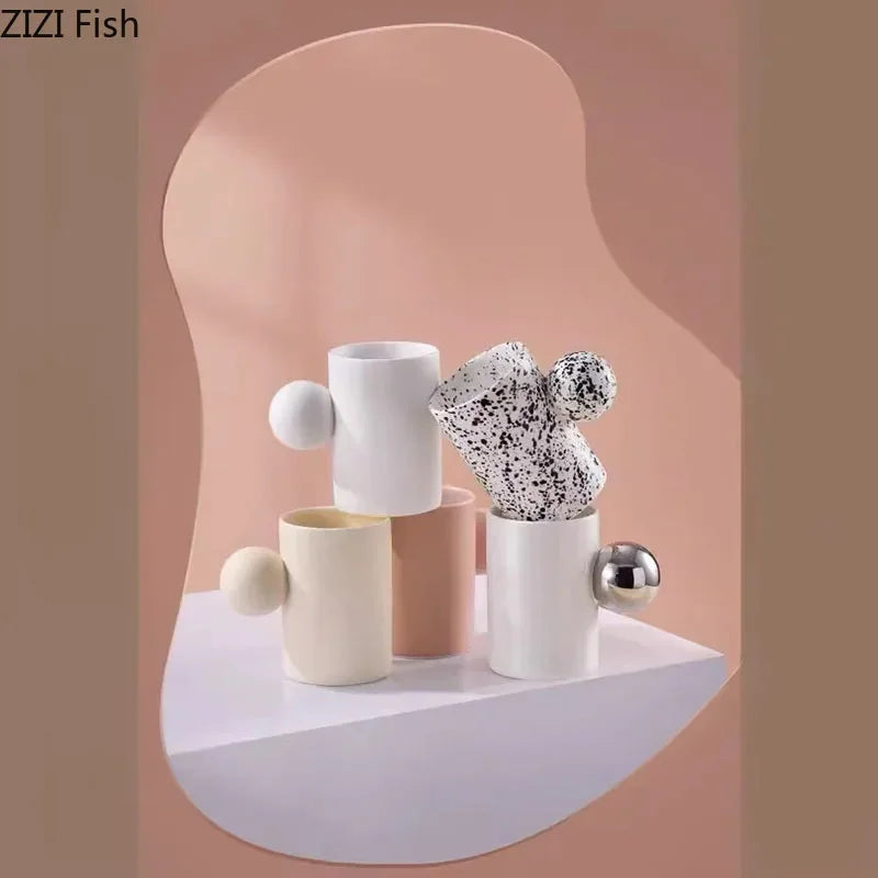 DecorBites™ Cotton Candy Ceramic Cup & Saucer Set for Coffee, Tea, Milk, Juice