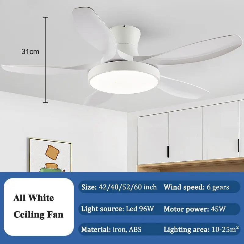 DecorBites™ LED Ceiling Fan with Remote Control for Living Bedroom, 48-60 Inch