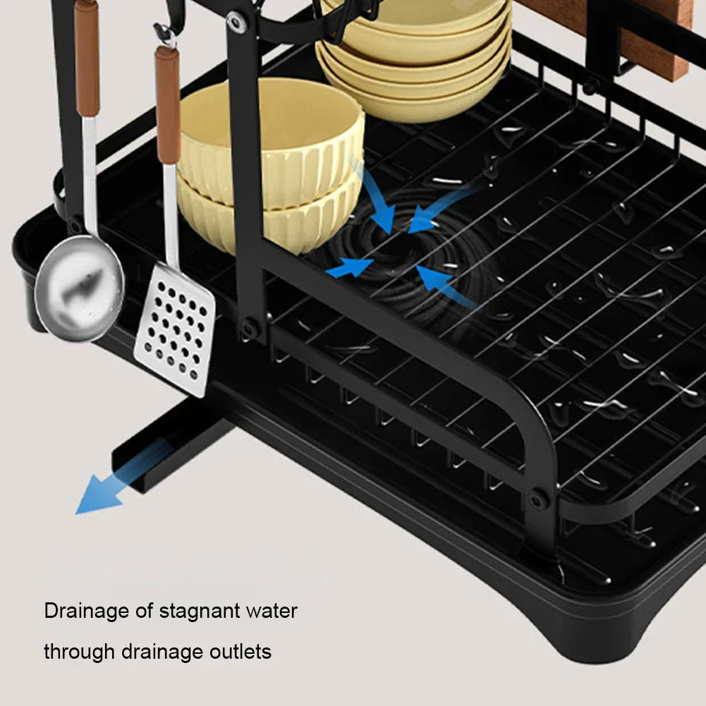 DecorBites™ 2 Tier Dish Drainer Storage Rack for Kitchen Countertop Organization