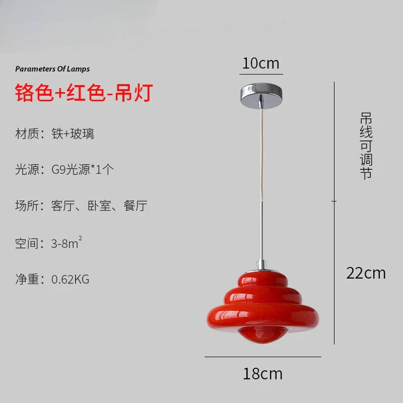 DecorBites™ Cream Glass Pendant Lights LED G9 for Girl's Room & Kitchen