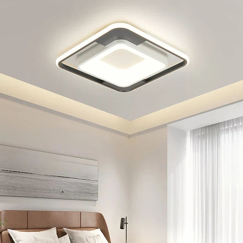 ثريا LED من DecorBites™: مصابيح سقف عصرية بسيطة مع ريموت للتحكم للمنزل وغرفة النوم والشرفة