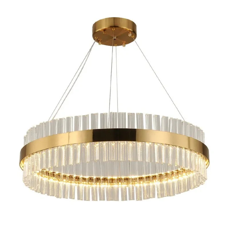DecorBites™ Crystal LED Ring Chandelier: Modern Home Lighting Fixture