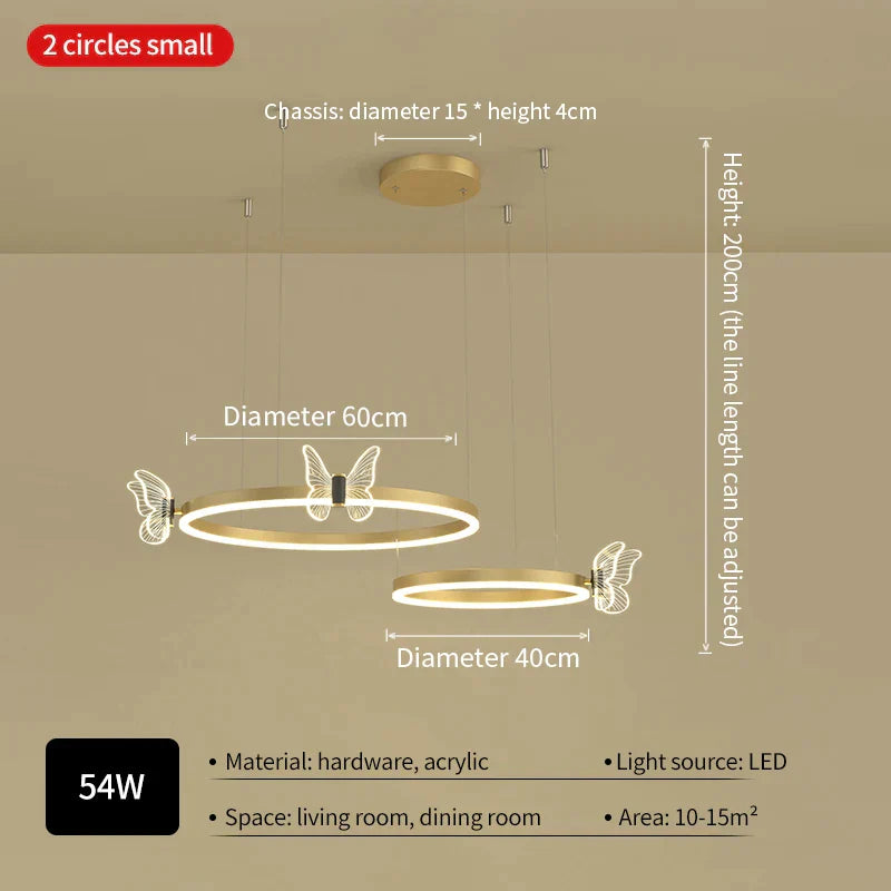 مصباح سقف الفراشة LED الفاخر DecorBites™: أجواء عصرية ومشرقة وأنيقة