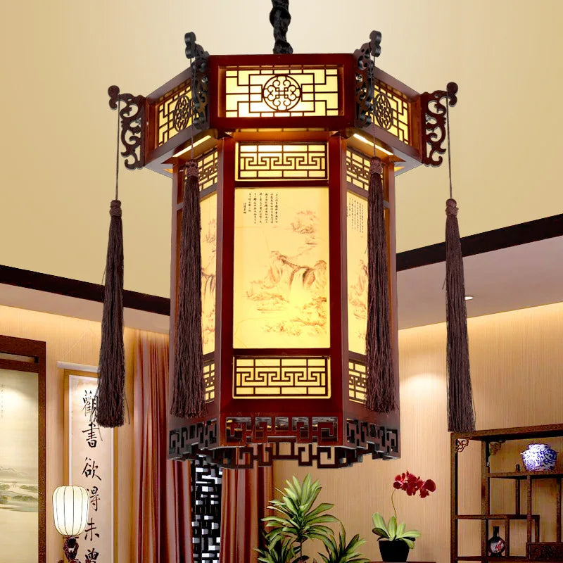 DecorBites™ Bamboo Lantern Pendant Lights: Classical Beauty for Living or Dining Room Decor