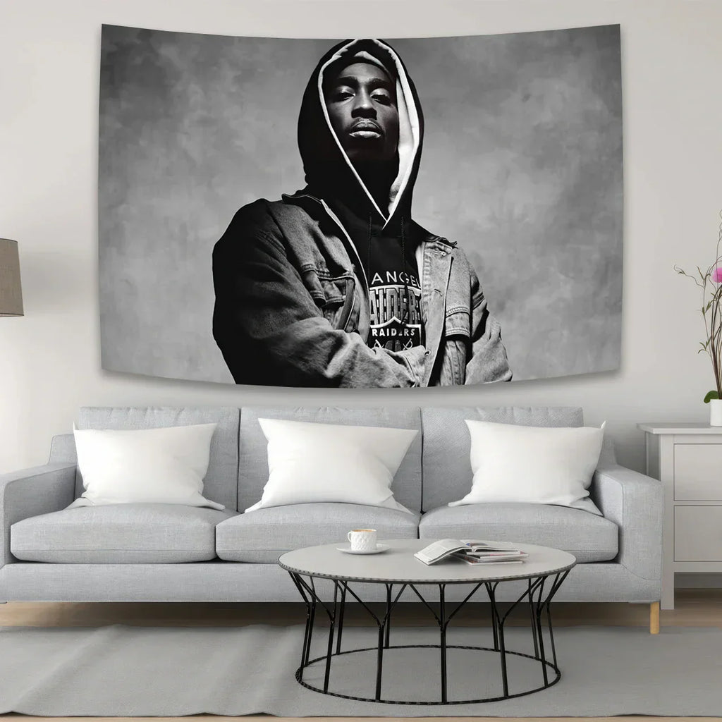 DecorBites™ 2Pac Tapestry Hip-Hop Style Wall Hanging for Home Décor and Dormitory