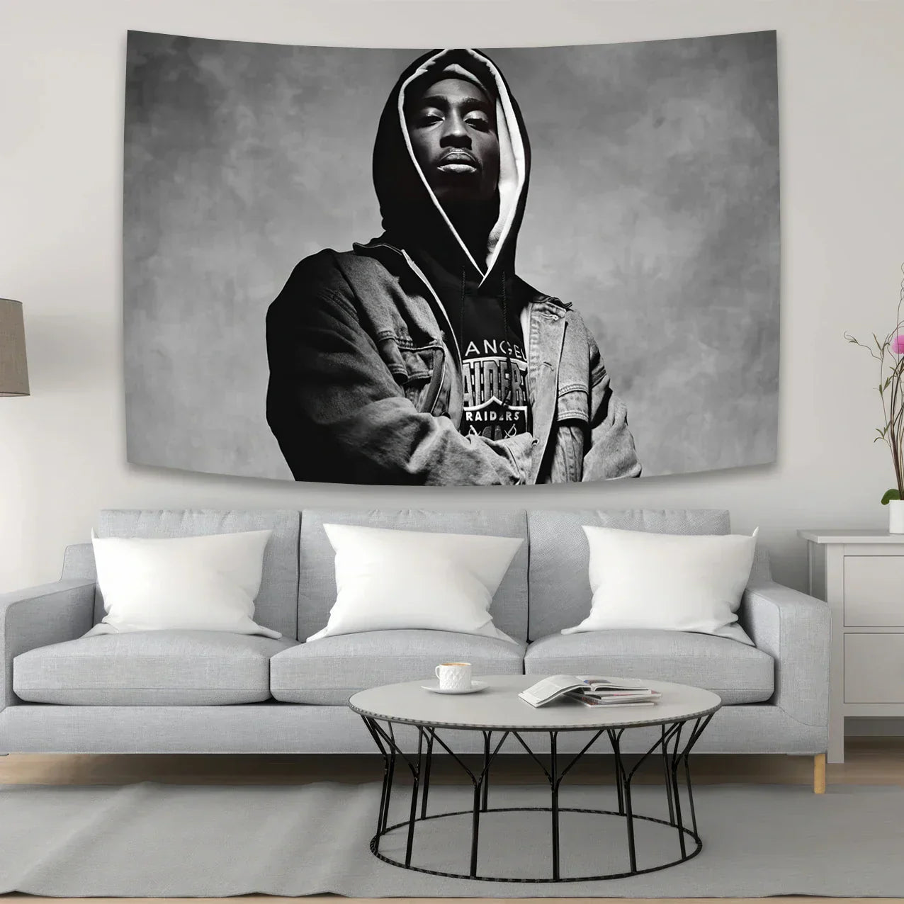 DecorBites™ 2Pac Tapestry Hip-Hop Style Wall Hanging for Home Décor and Dormitory