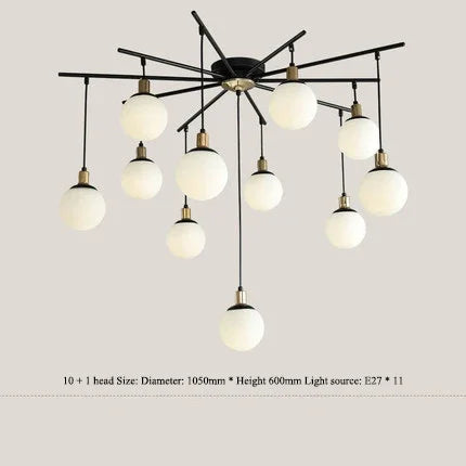 DecorBites™ Art Glass Ball Molecule Chandelier for Living Room, Children's Room, Study & Home Decor